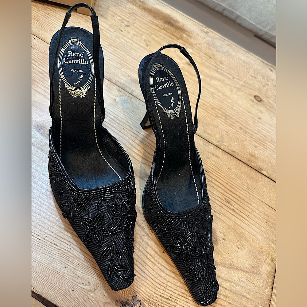 René Caovilla Blacks Heels 38